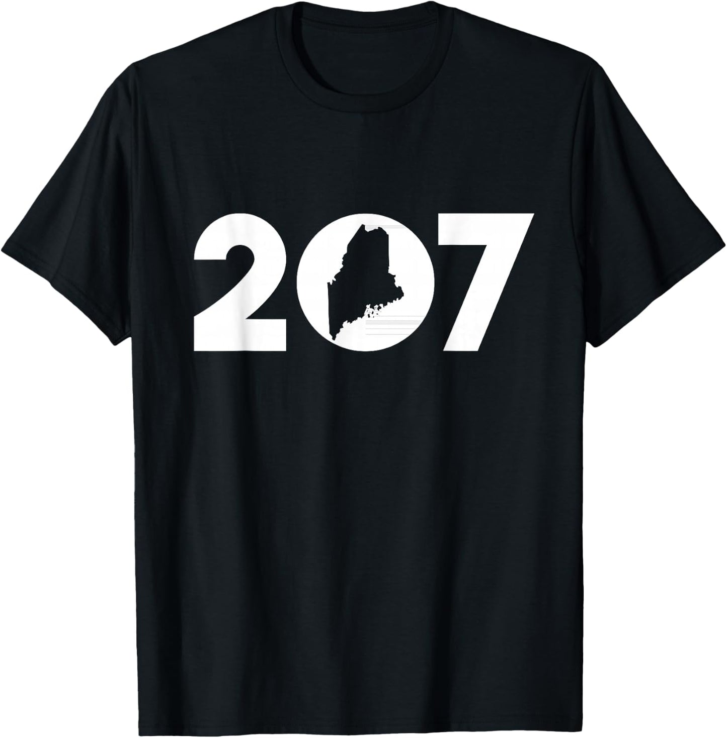 Maine Map Inside The 207 Area Code Maine ME Pride Shirt T-Shirt - T-Shirt | Black