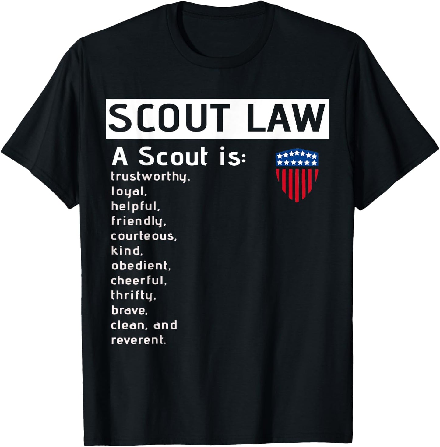 US America Flag Scouting for boys girls T-Shirt - T-Shirt | Black