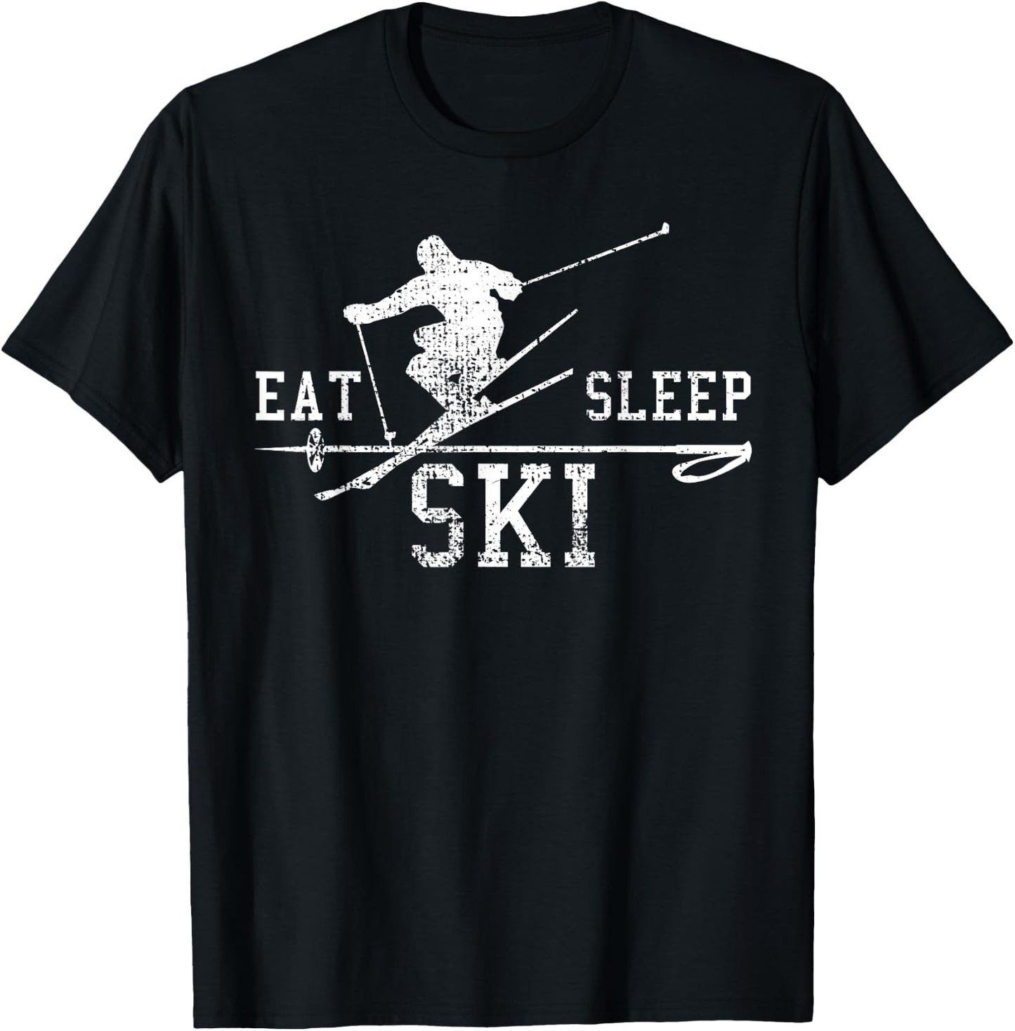 Ski Siing Eat Sleep Repeat Gift T-Shirt - T-Shirt | Black