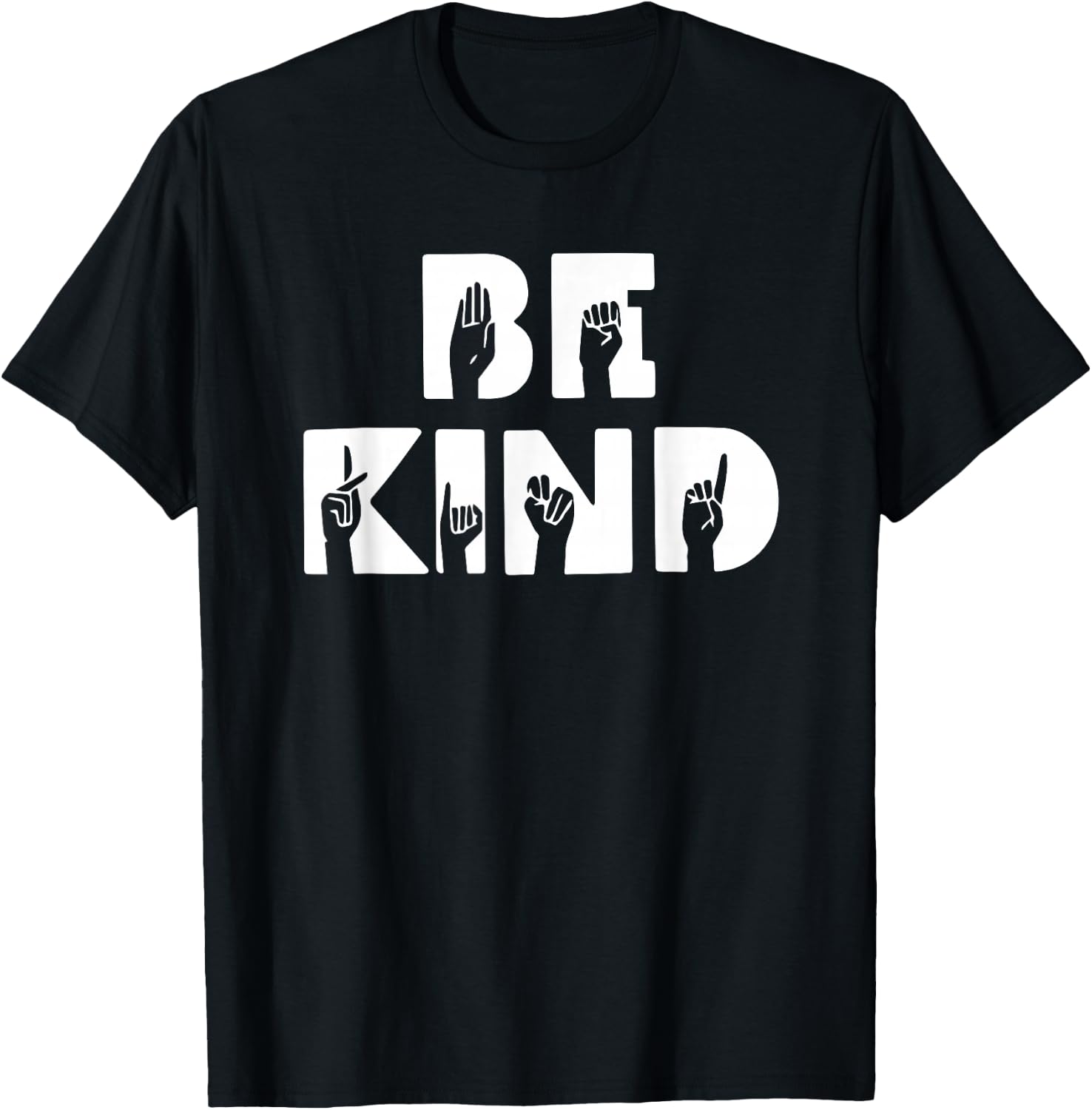 Be Kind ASL Sign Language Deaf Interpreter T-Shirt - T-Shirt | Black
