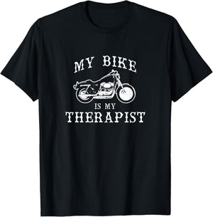 My Bike Is My Therapist Funny Motorcycle T-Shirt - T-Shirt | Black