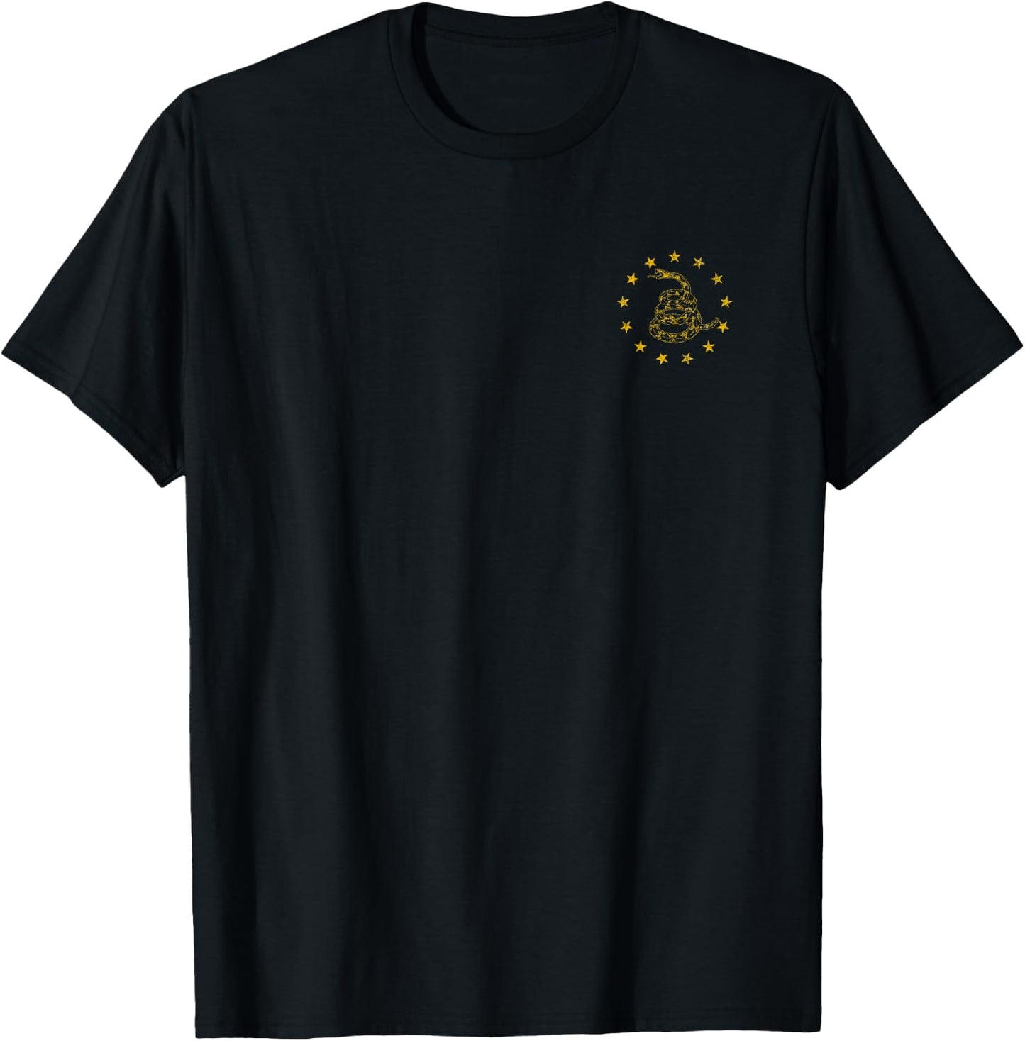 Vintage Gadsden Snake, Betsy Ross Flag - 13 Colonies Flag T-Shirt - T-Shirt | Black
