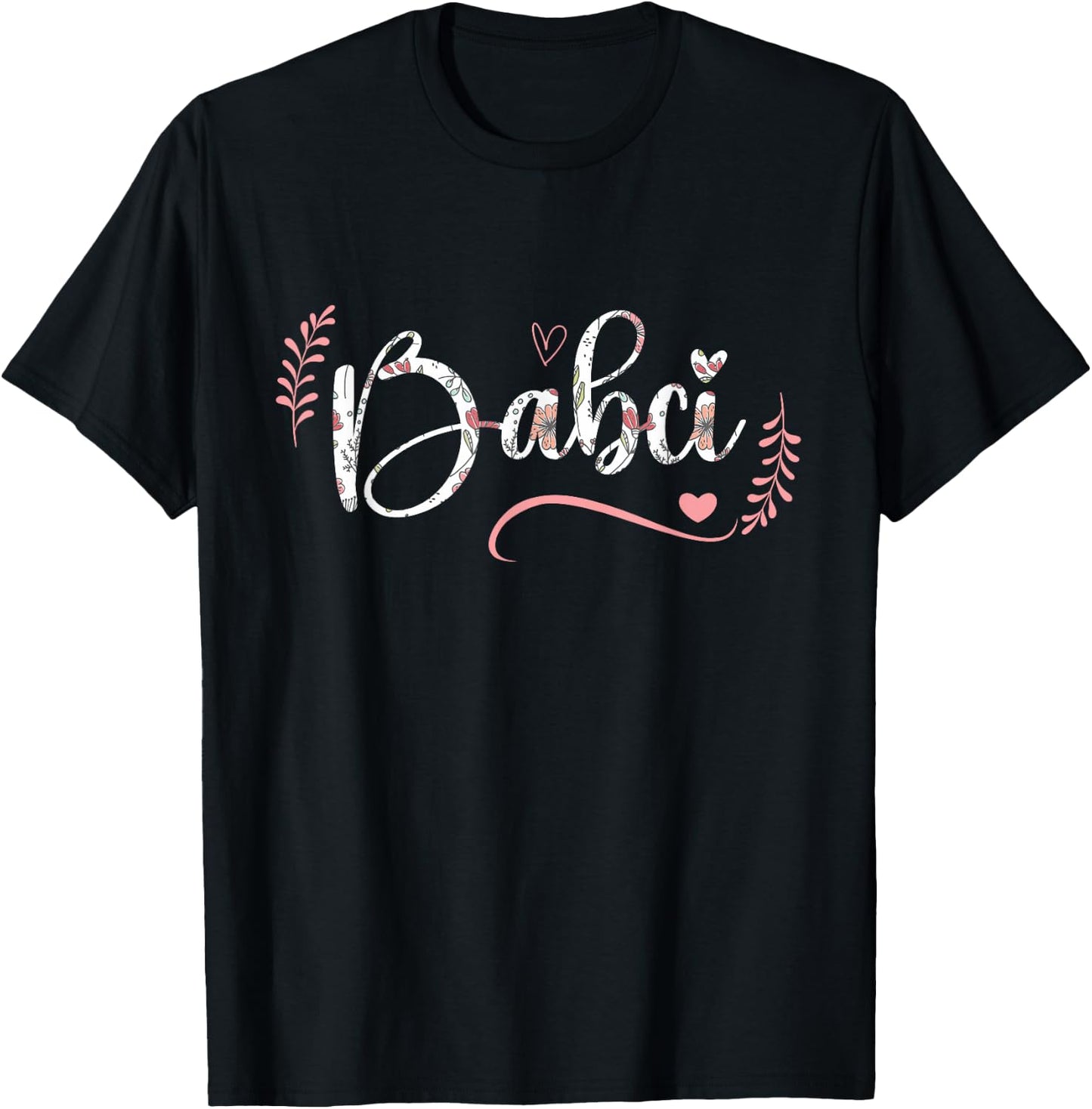 Babci Floral Grandma Christmas Mother's Day Grandparents T-Shirt - T-Shirt | Black