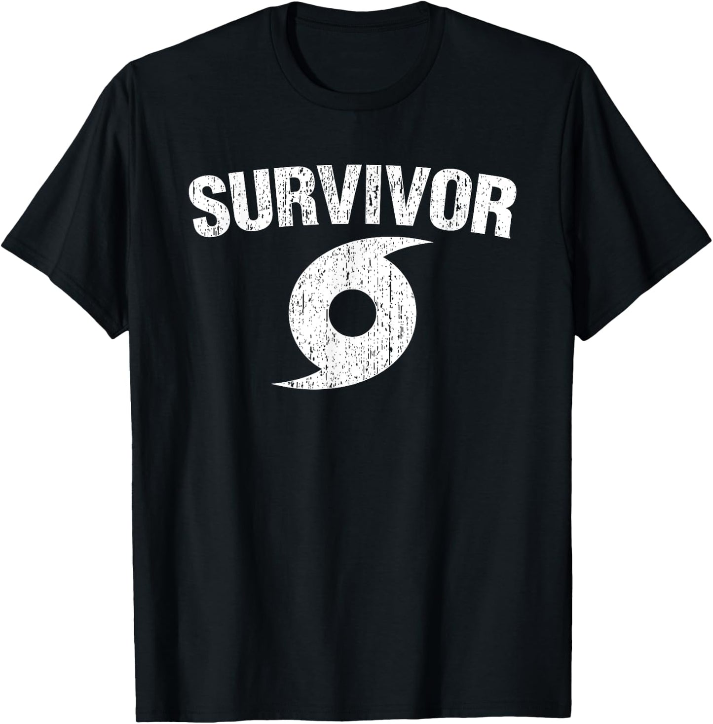 Hurricane Survivor Distressed T-Shirt - T-Shirt | Black