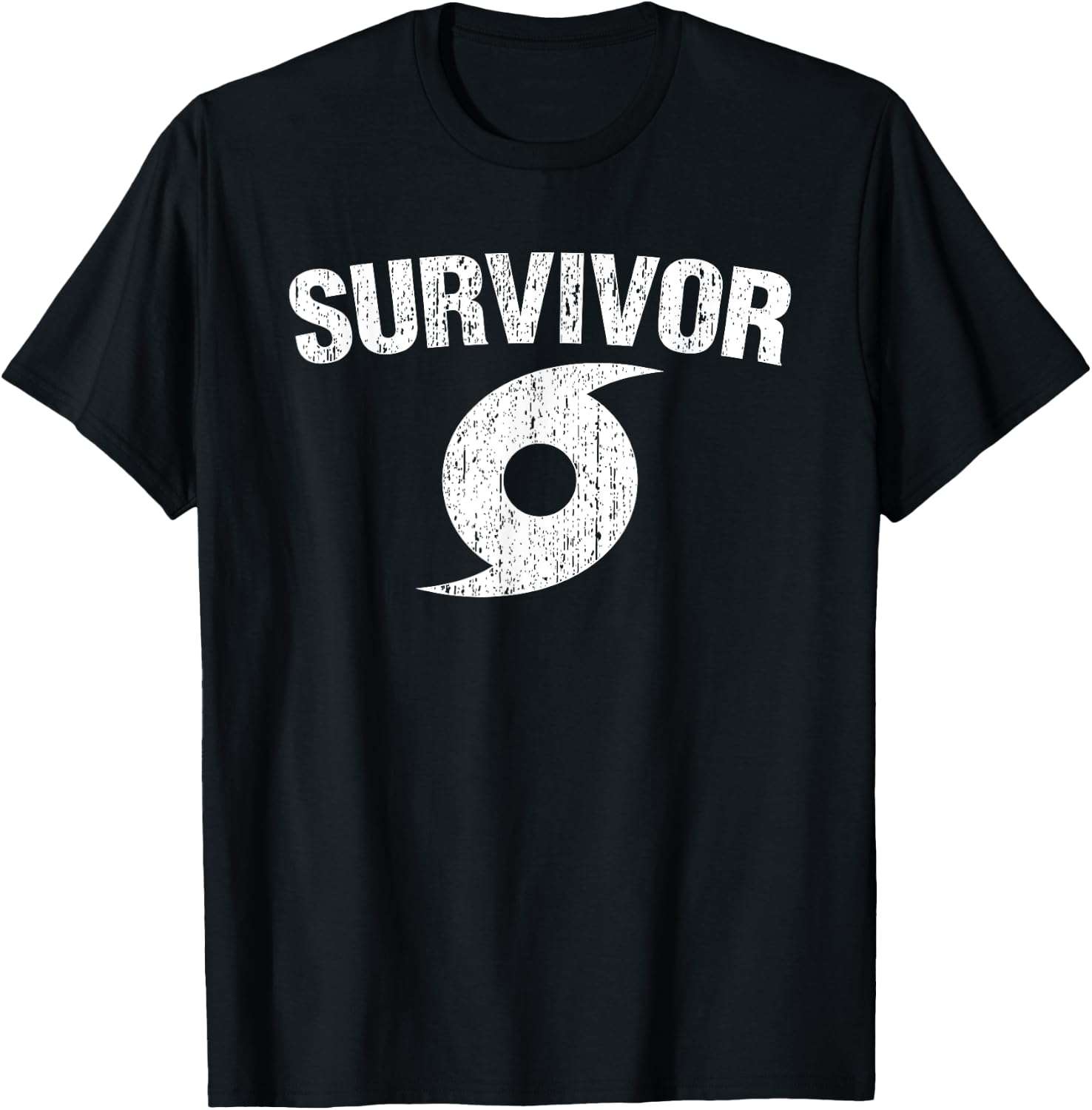 Hurricane Survivor Distressed T-Shirt - T-Shirt | Black