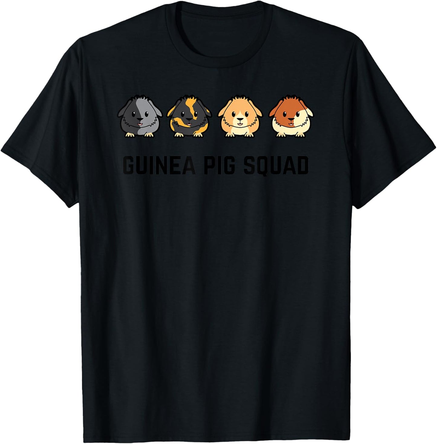 Cute Cavy Guinea Pig Rodent Team Squad T-Shirt - T-Shirt | Black