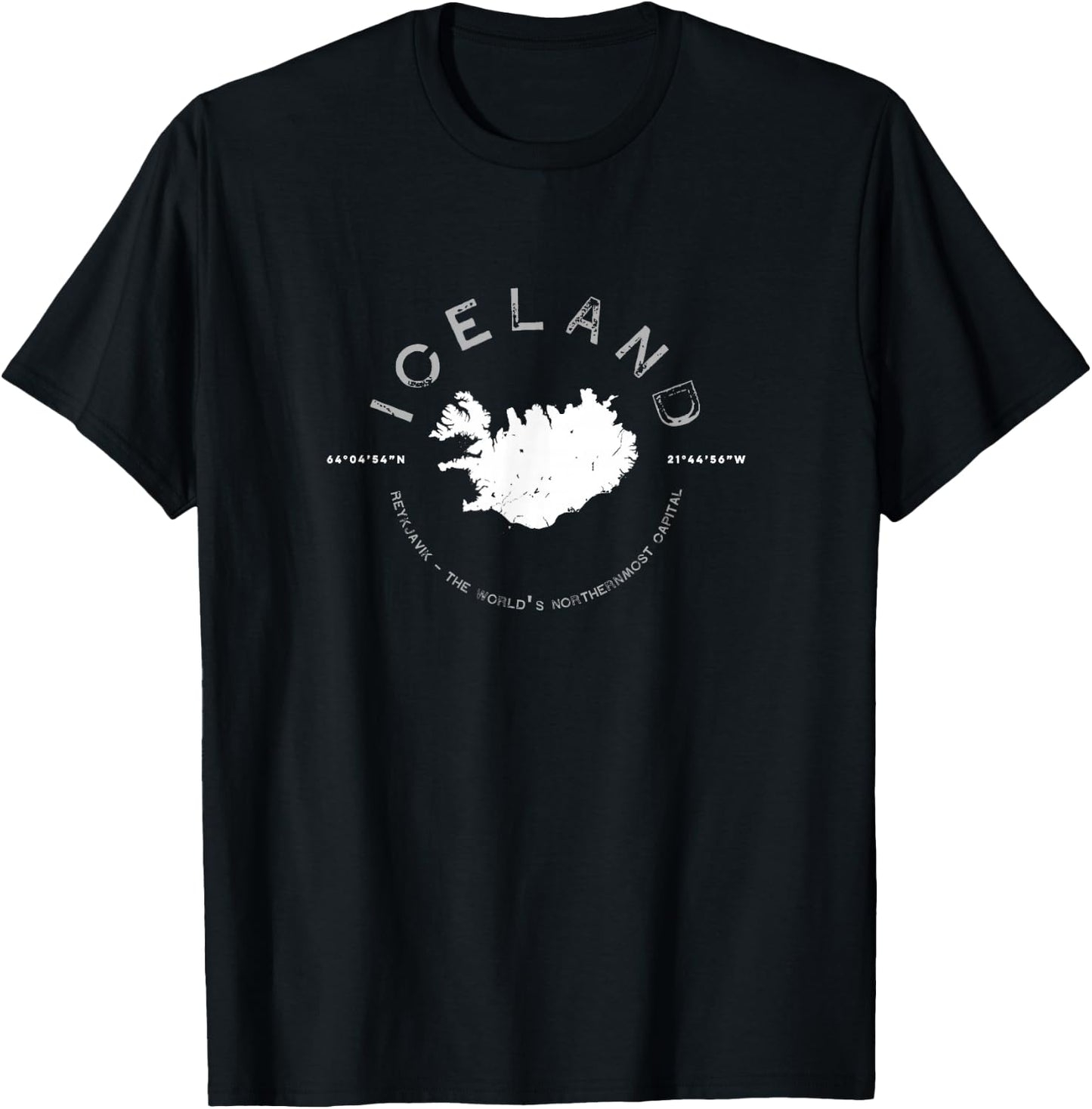 Iceland Graphic Vintage Retro T T-Shirt - T-Shirt | Black