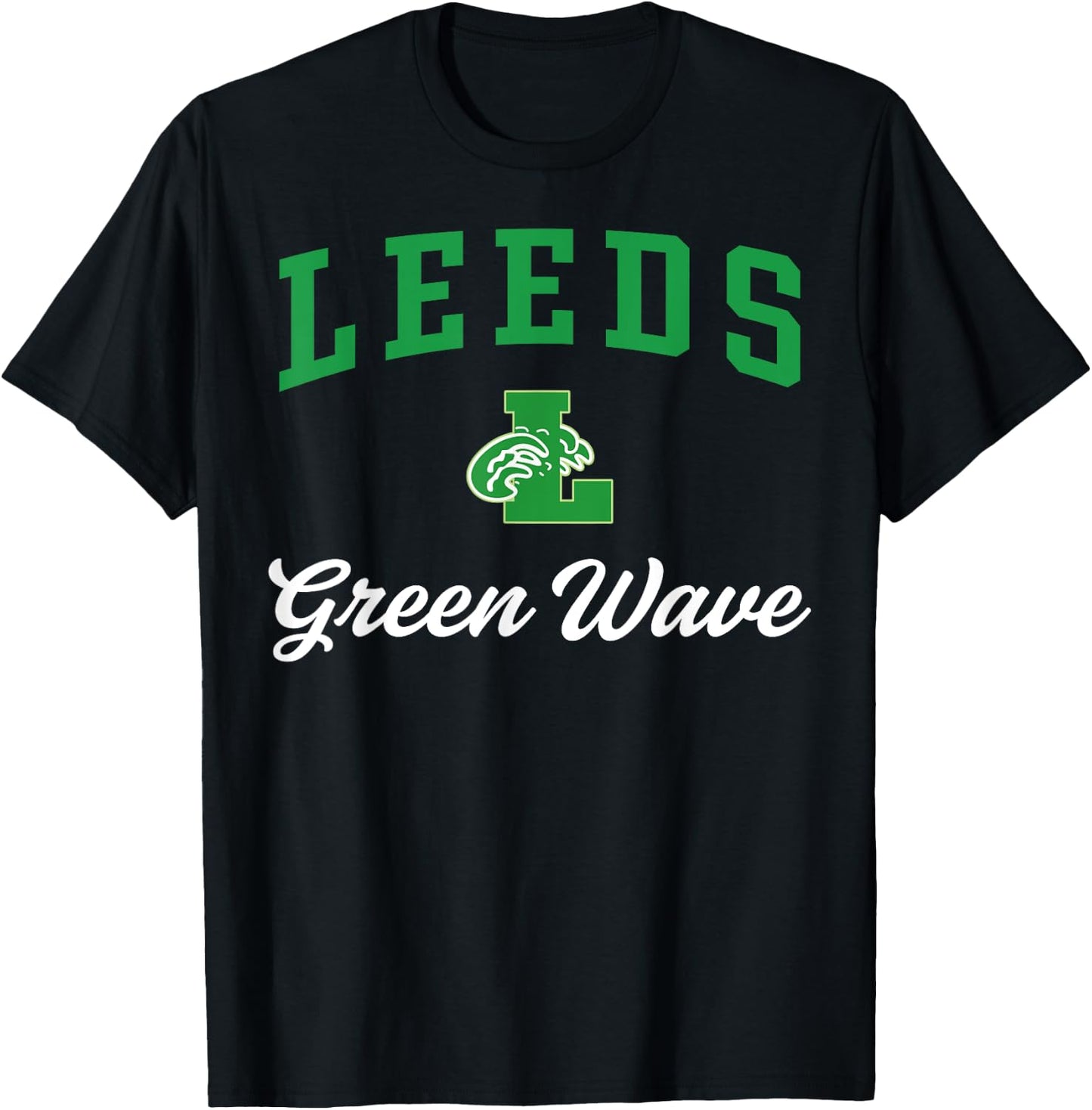 Leeds High School Green Wave C3 T-Shirt - T-Shirt | Black