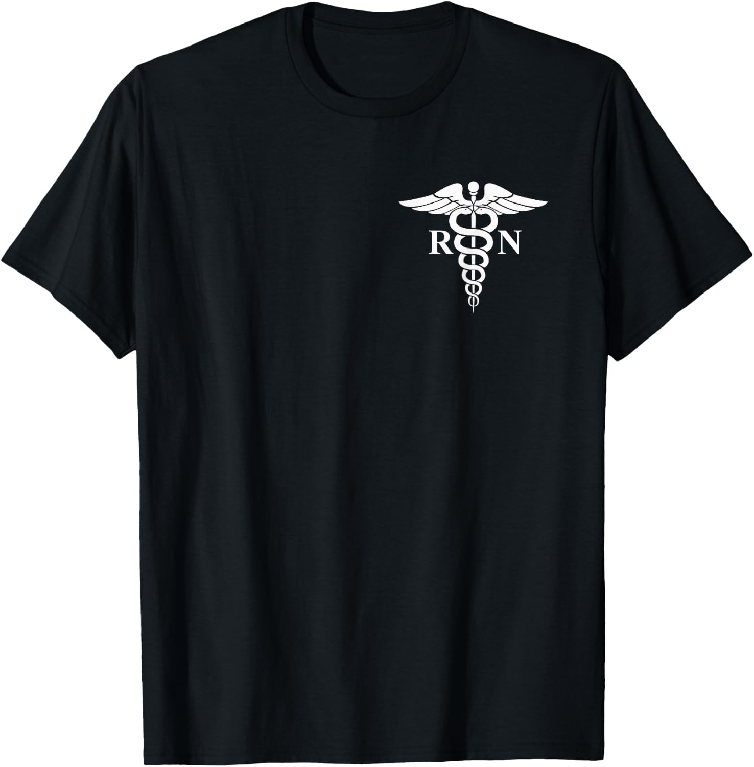 Rn Nurse Caduceus Medical Symbol Nursing Logo Gifts T-Shirt - T-Shirt | Black