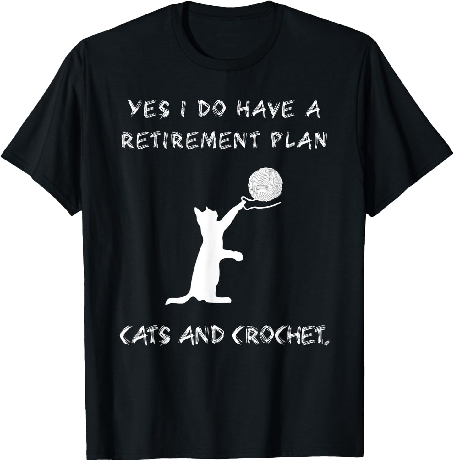 Crochet Cute Cat Kitty Knitting Pet Animal Crocheting T-Shirt - T-Shirt | Black