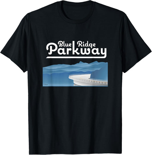 Blue Ridge Parkway through the Appalachian Mountains T-Shirt - T-Shirt | Black