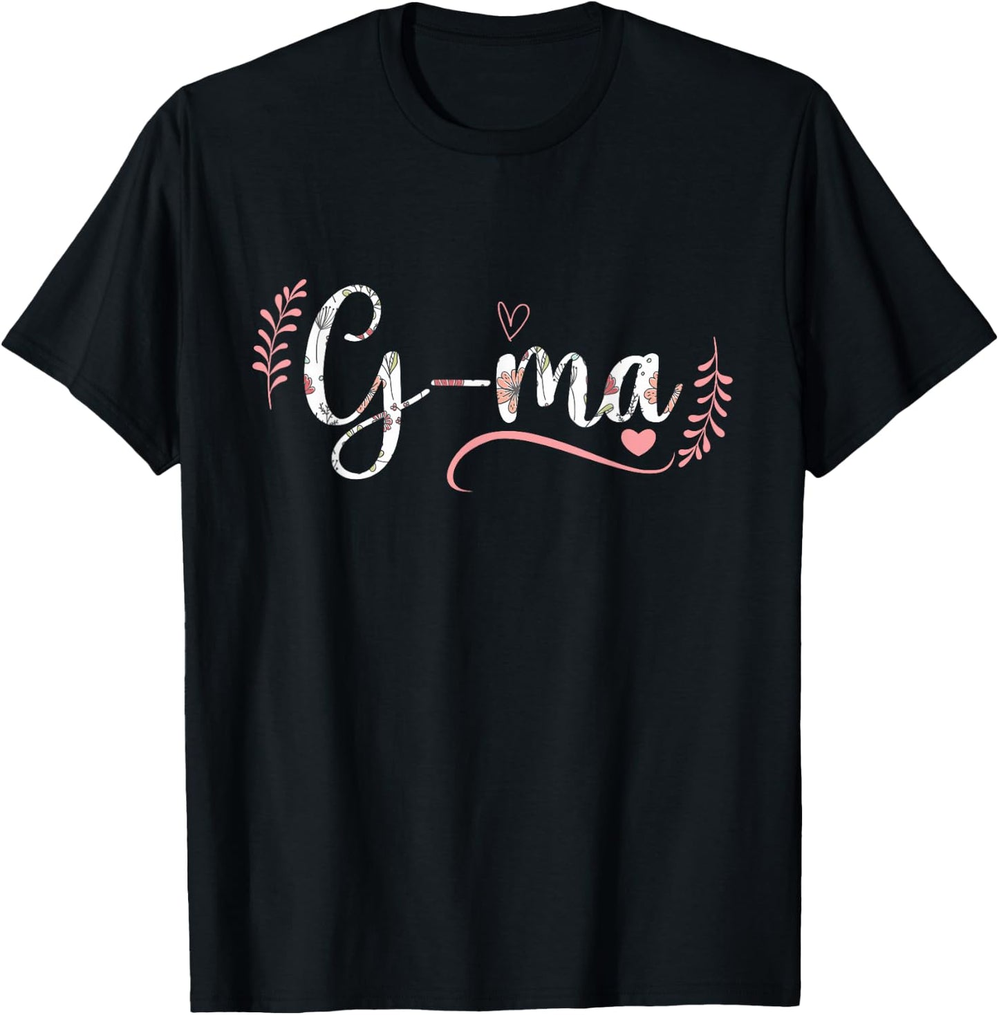 G-Ma Floral Grandma Christmas Mother's Day Grandparents T-Shirt - T-Shirt | Black