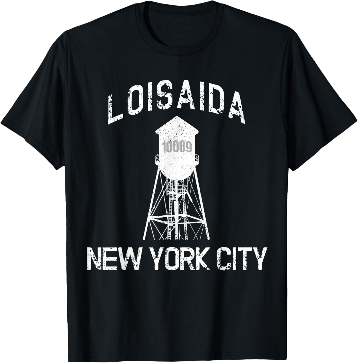 Loisaida New York City 10009 NYC Alphabet City Water Tower T-Shirt - T-Shirt | Black