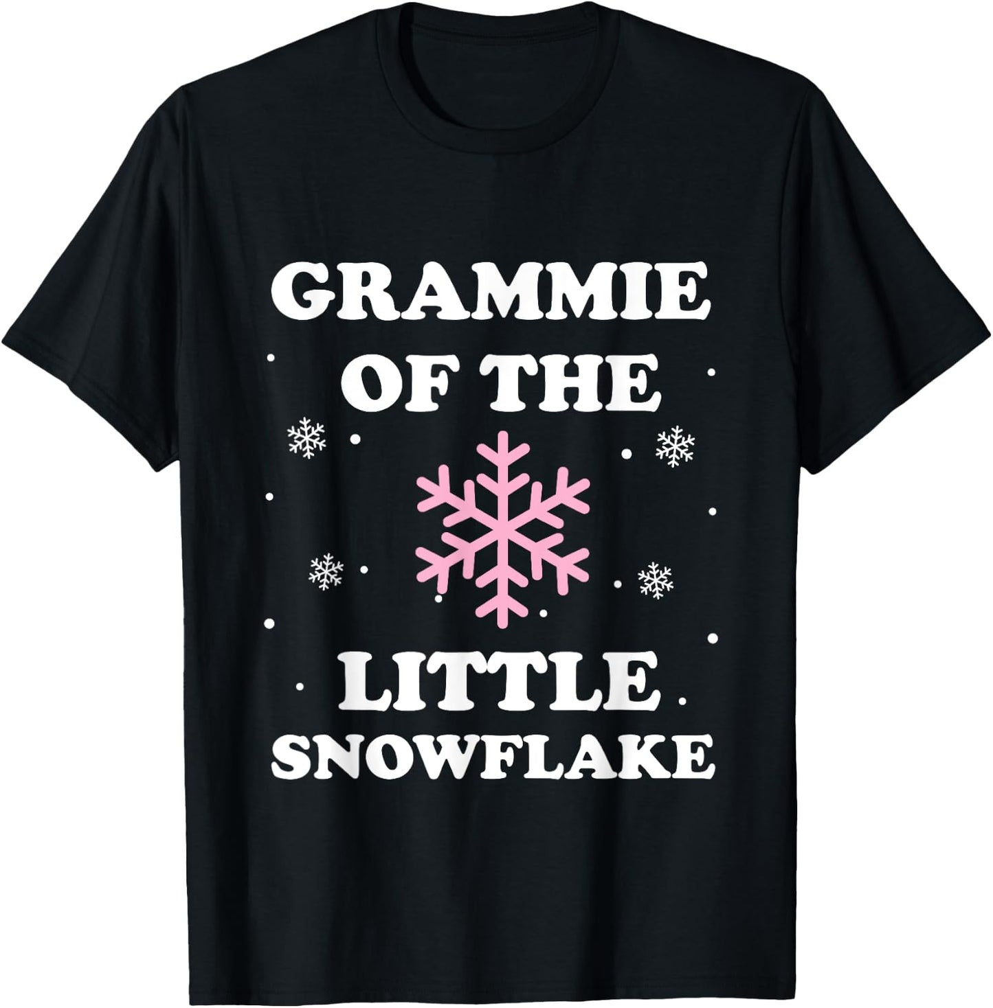 Grammie of the Little Snowflake Christmas Baby Shower Girl T-Shirt - T-Shirt | Black