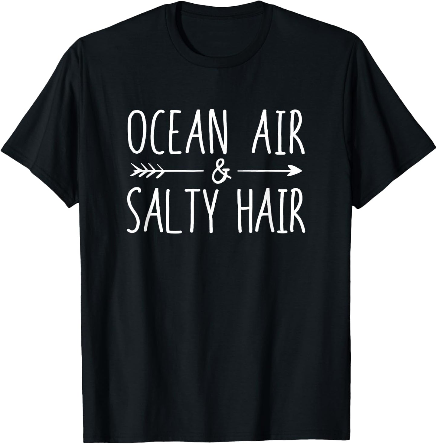 Funny Ocean Air Salty Hair Girls Vacation Souvenir T-Shirt - T-Shirt | Black
