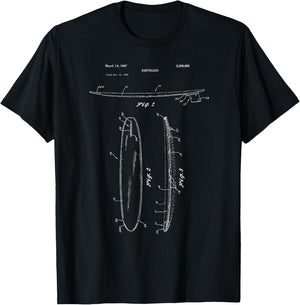 Vintage Surfboard Blueprint Shirt - Surfing Surf Hawaii VTG T-Shirt - T-Shirt | Black