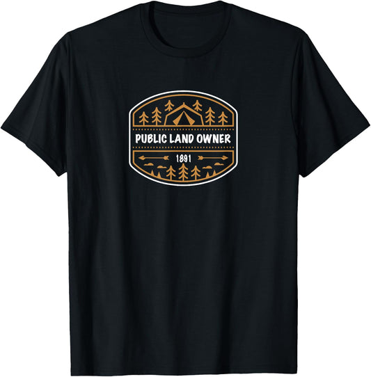 LIFE THREATENING LIFESTYLE Adult Modern Black Cotton Blend Short Sleeve - Small - Nature Camper T-Shirt - T-Shirt | Black