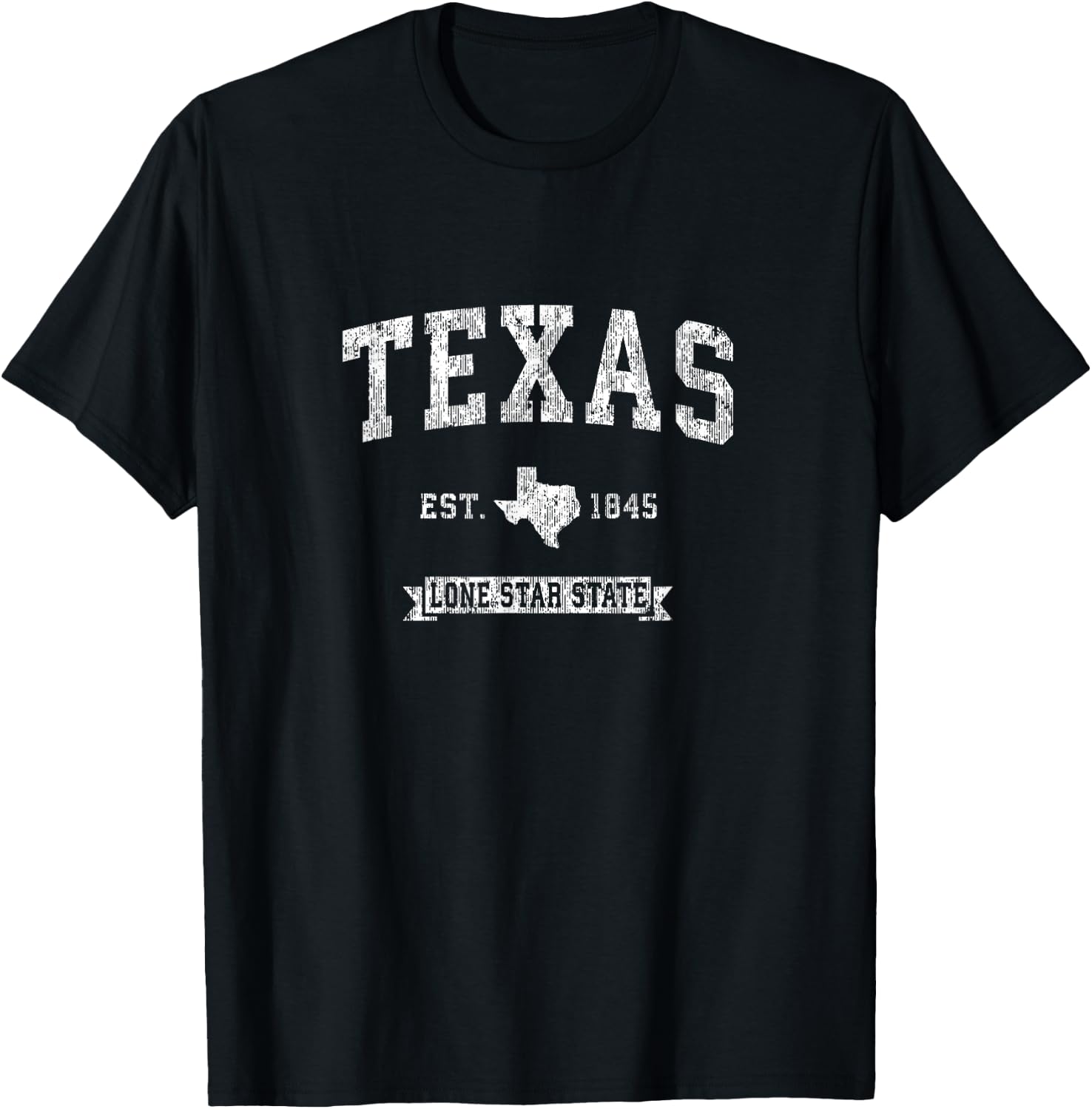 Retro Texas TX Vintage Athletic Sports Design T-Shirt - T-Shirt | Black