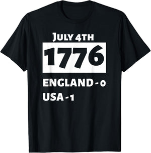 Patriotic for USA Fourth Of July 1776 Independence - Black, , Short Sleeve, Classic Fit, Small T-Shirt - T-Shirt | Black