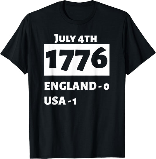 Patriotic for USA Fourth Of July 1776 Independence - Black, , Short Sleeve, Classic Fit, Small T-Shirt - T-Shirt | Black