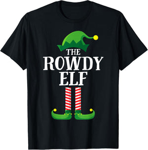 Rowdy Elf Matching Family Group Christmas Party T-Shirt - T-Shirt | Black