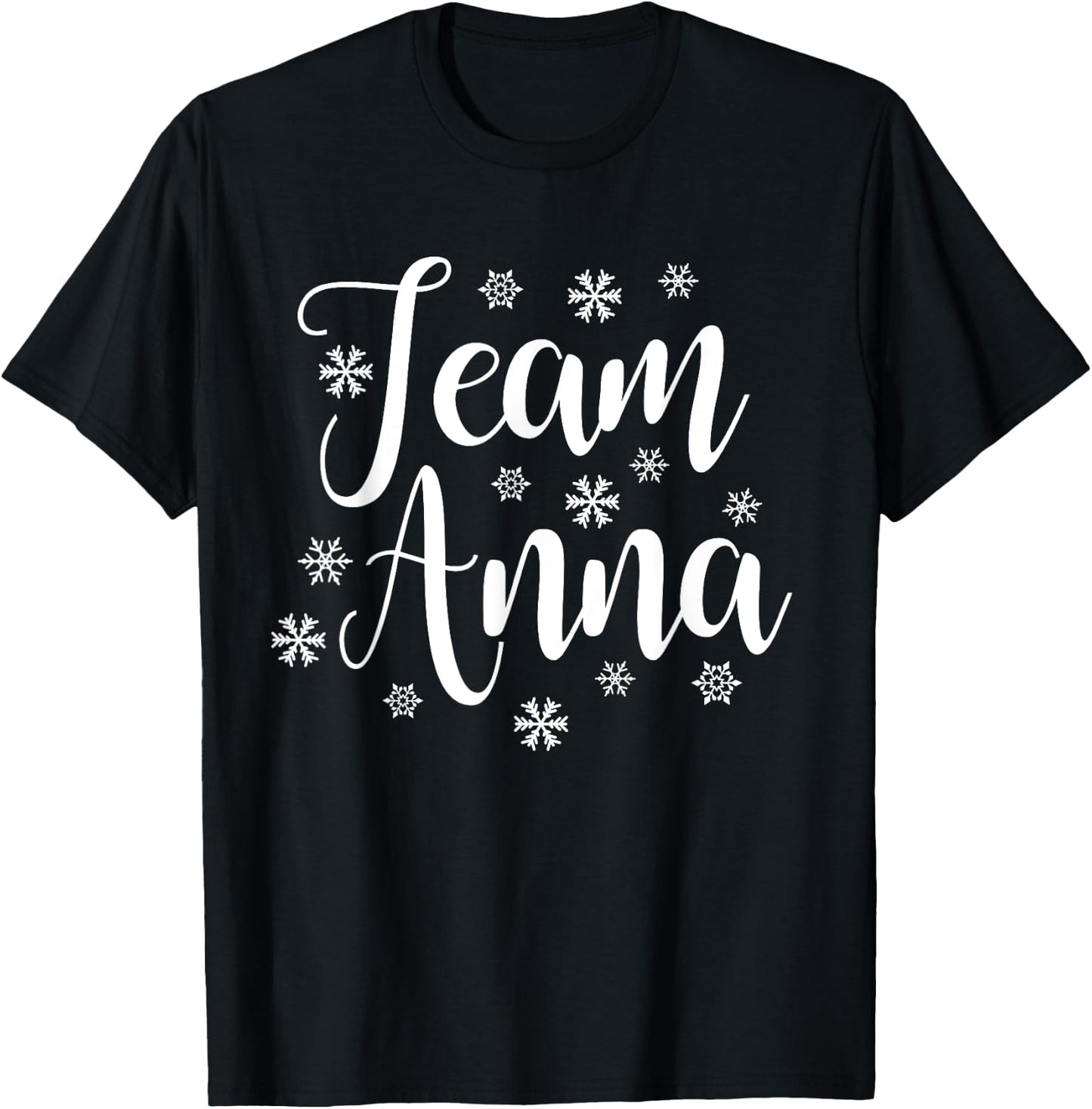 TEAM ANNA with snowflakes T-Shirt - T-Shirt | Black