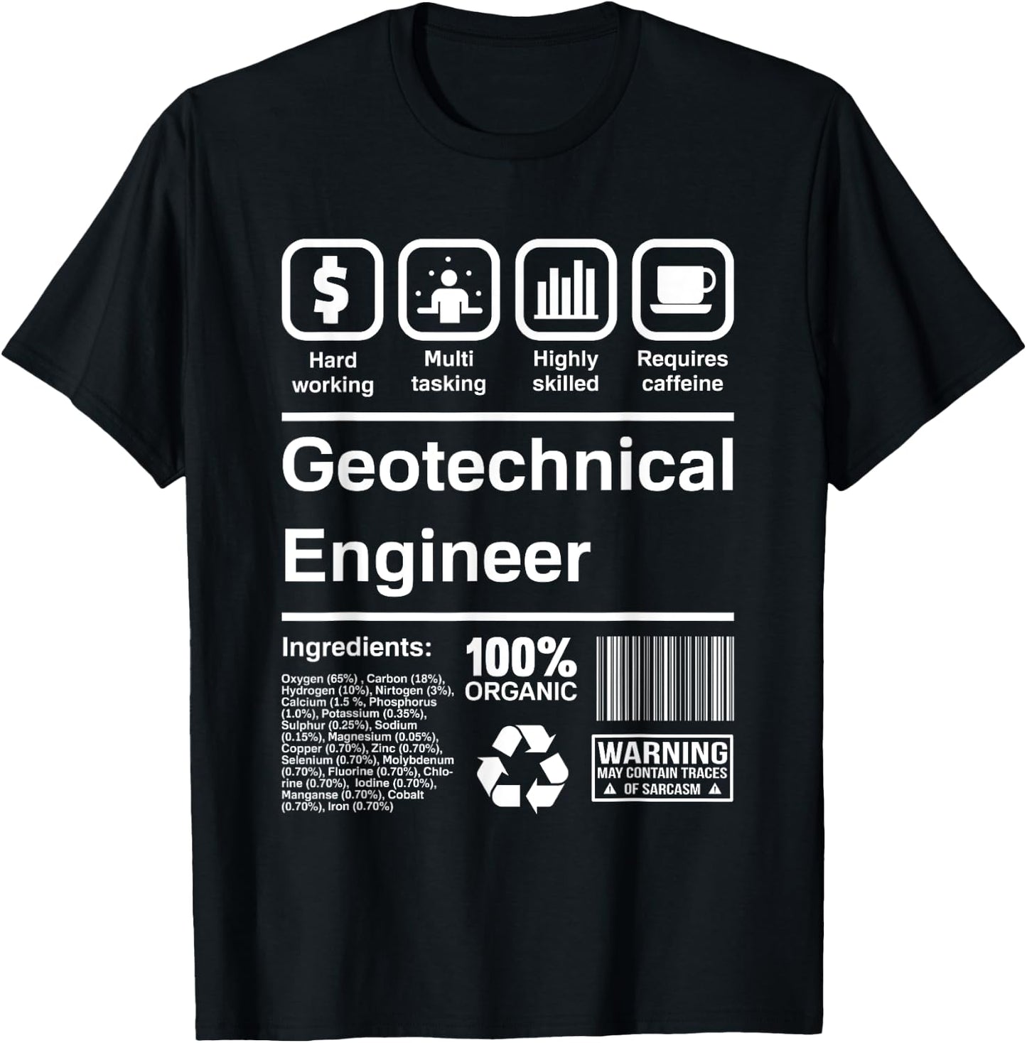 Geotechnical Engineer Gift T-Shirt - T-Shirt | Black