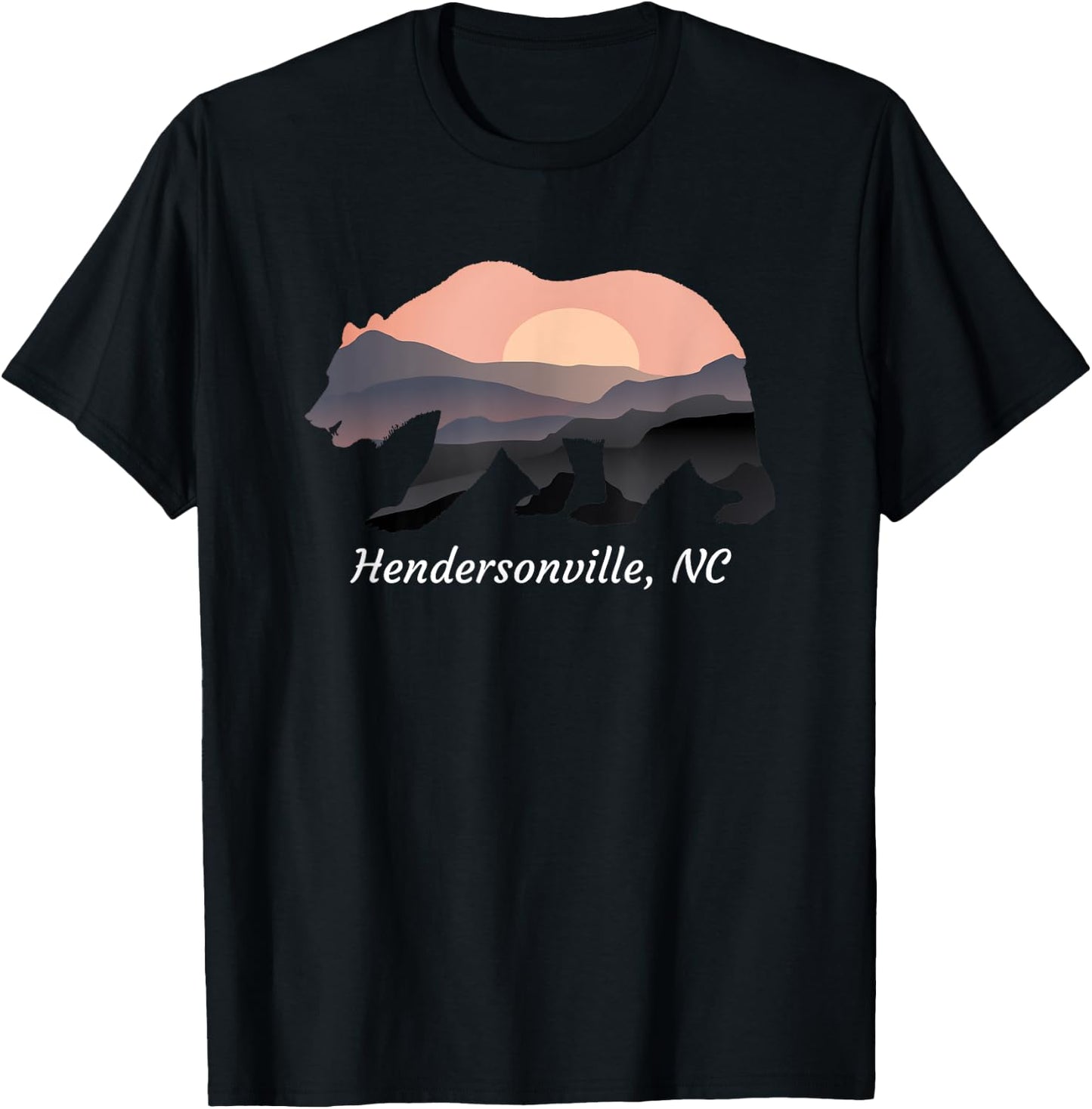 Hendersonville NC North Carolina Wildlife Bear Blue Ridge Mt T-Shirt - T-Shirt | Black