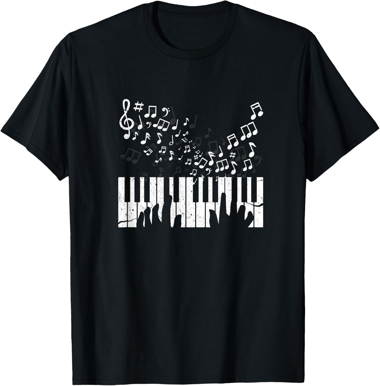 Keyboard Pianist Musician Piano Keys Gift T-Shirt - T-Shirt | Black