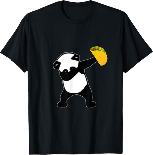 Dabbing Panda Bear Taco Mexican Tacos Dance Gift T-Shirt - T-Shirt | Black