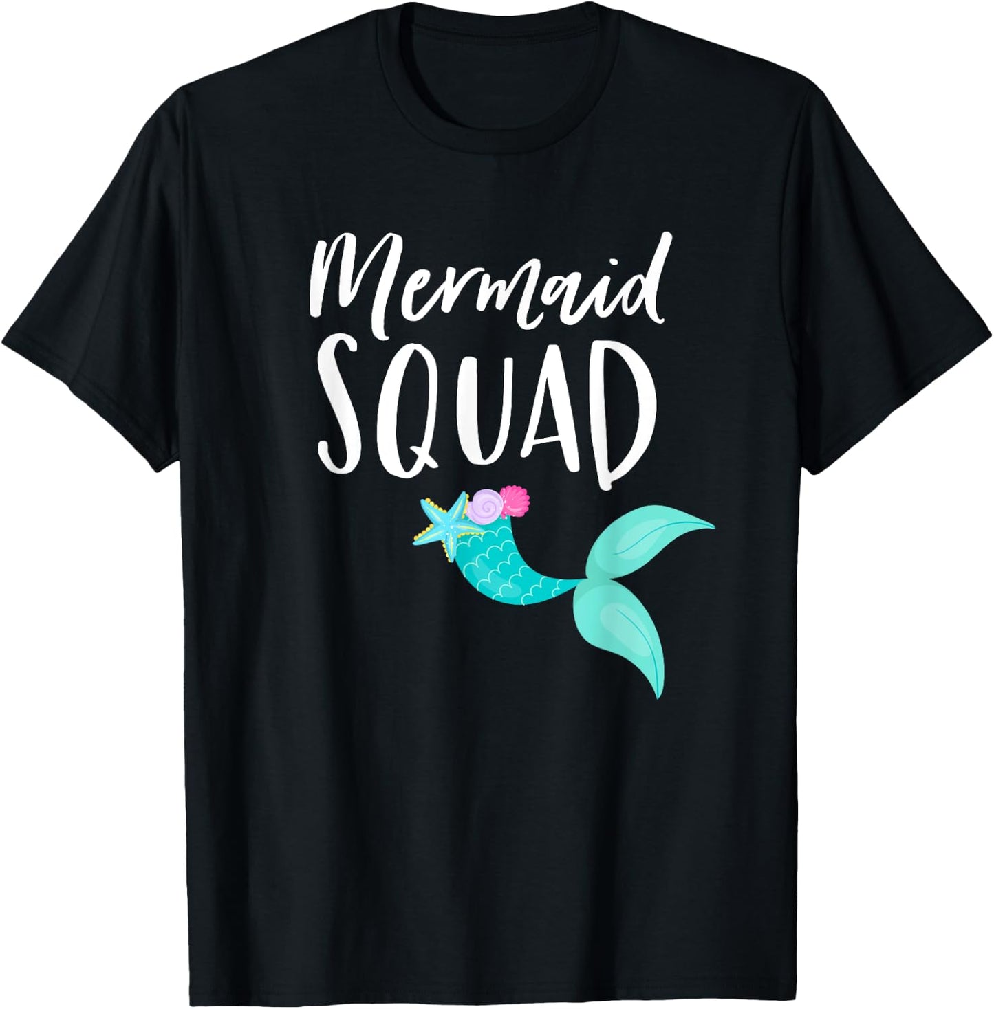 Mermaid Squad Birthday Squad for Party Mom Mama Girl T-Shirt - T-Shirt | Black