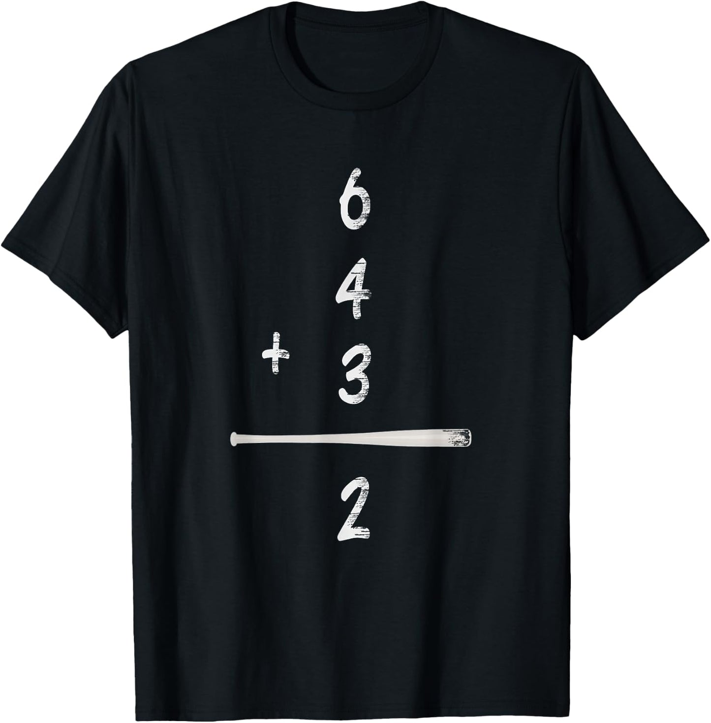 Baseball Math 6 4 3 2 Double Play Cute Shirt Softball Game T-Shirt - T-Shirt | Black