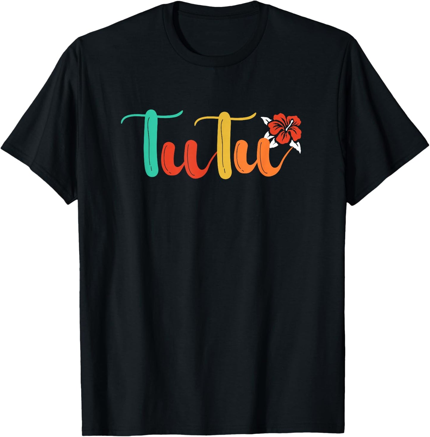 Hawaiian Grandma Nickname Tutu T-Shirt - T-Shirt | Black