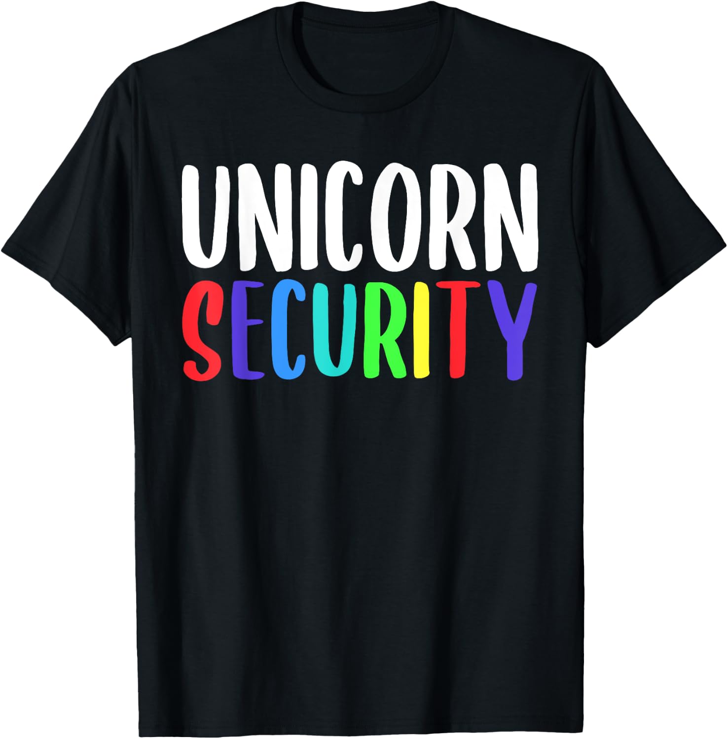 Unicorn Security Rainbow Halloween Costume T-Shirt - T-Shirt | Black