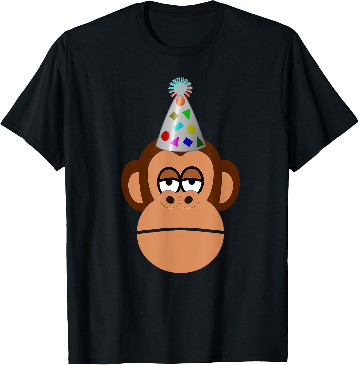 Birthday monkey in party hat T-Shirt - T-Shirt | Black