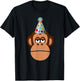 Birthday monkey in party hat T-Shirt - T-Shirt | Black