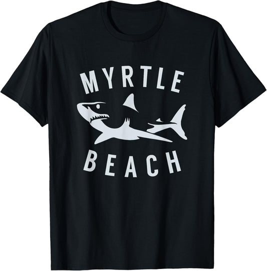 Myrtle Beach South Carolina T Shirt Shark SC Souvenir Men Women Girls Kids T-Shirt - T-Shirt | Black