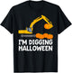 Im Digging Halloween Shirt Tractor Boys Construction Digger T-Shirt - T-Shirt | Black