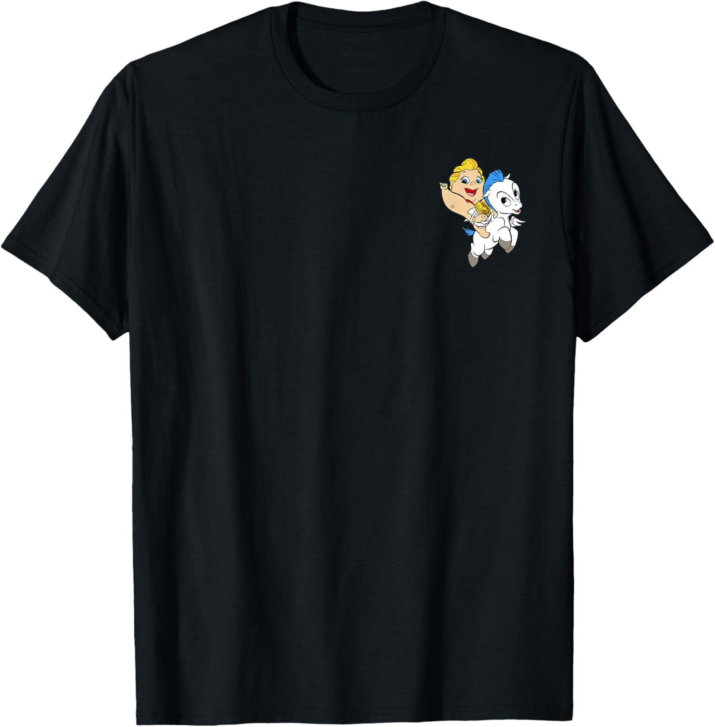 Disney Hercules Pocket Baby Riding Pegasus Small T-Shirt - T-Shirt | Black