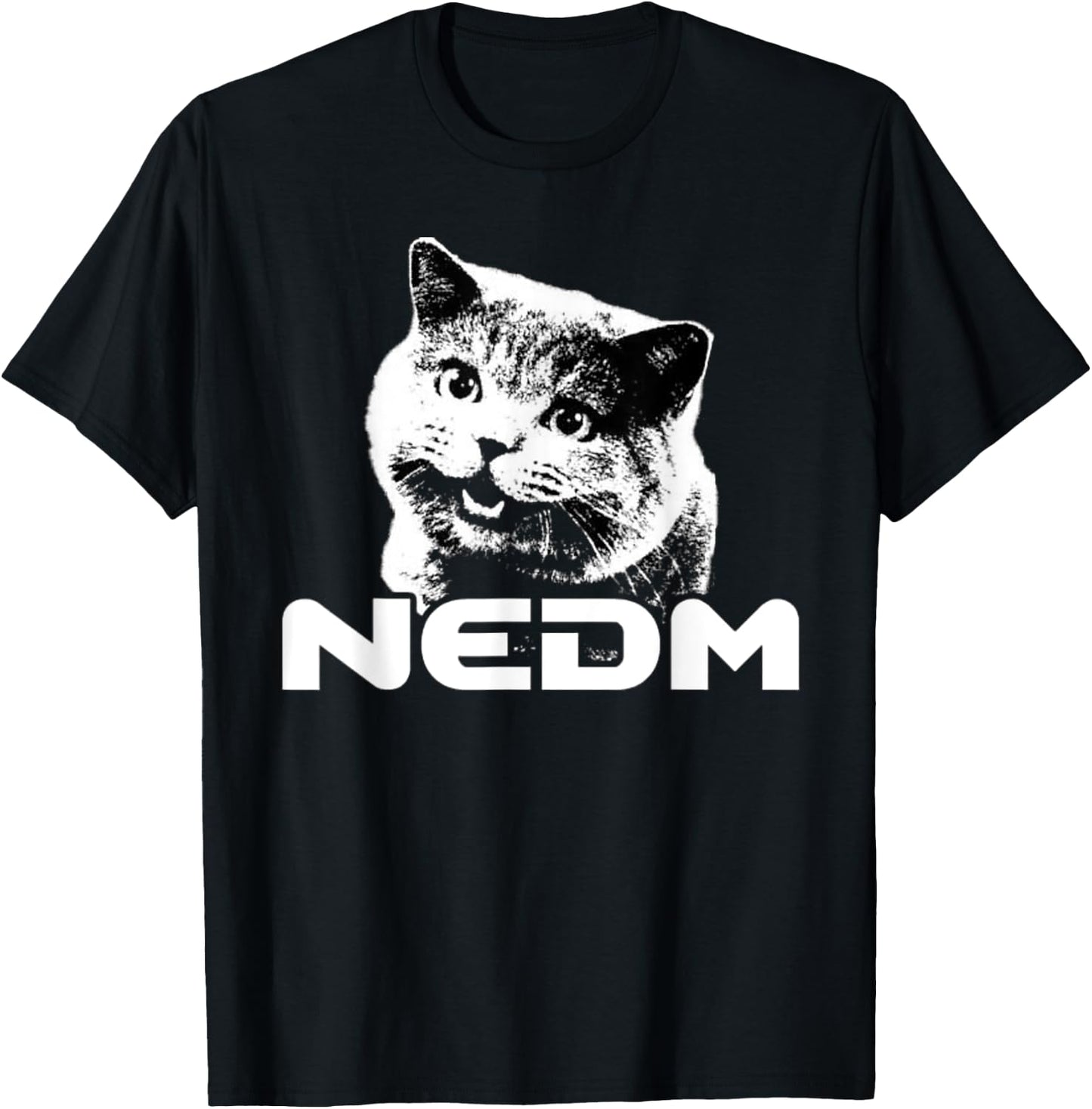NEDM Not Even Doom Music Internet Cat Kitten Meme T-Shirt - T-Shirt | Black