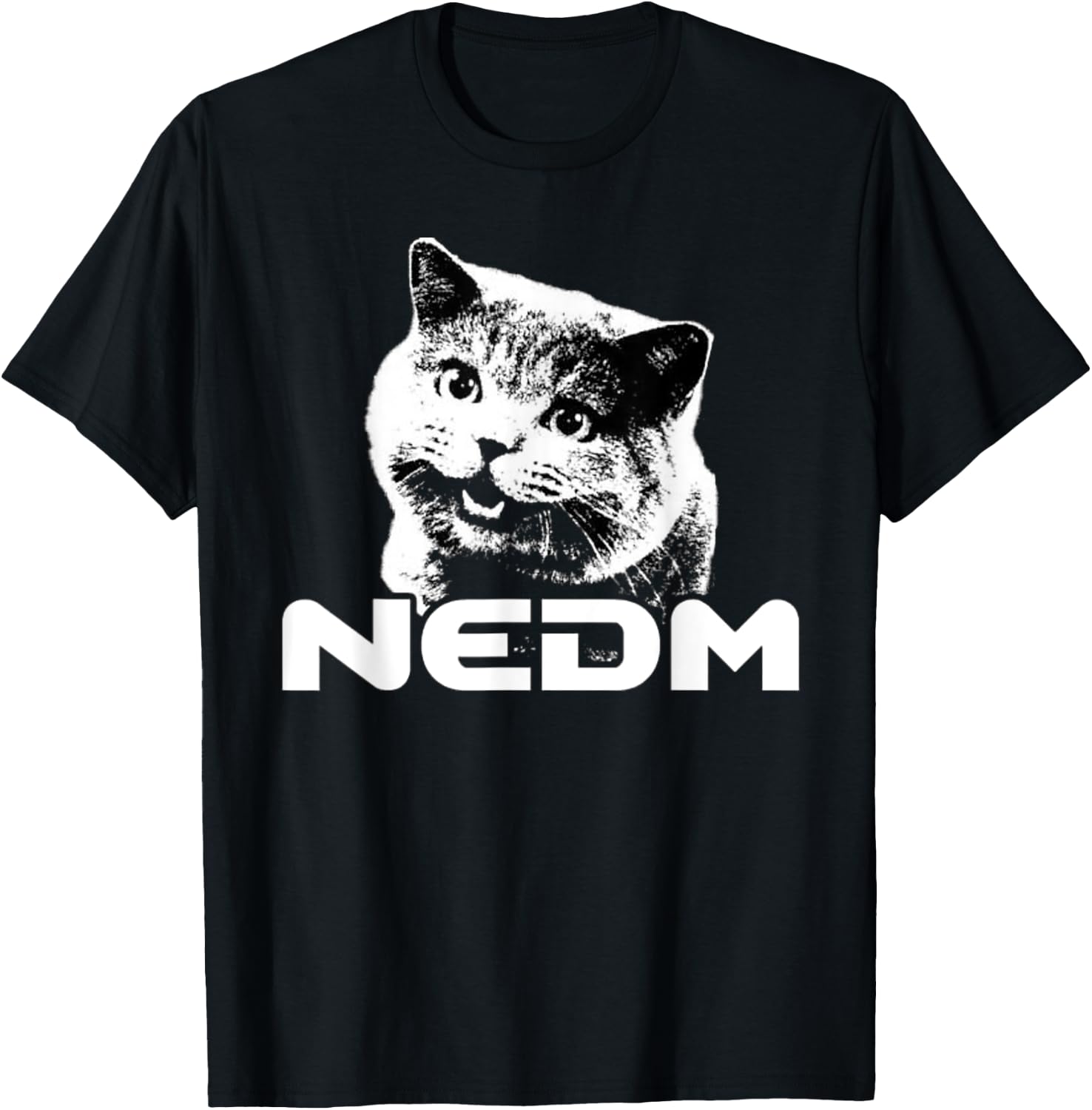 NEDM Not Even Doom Music Internet Cat Kitten Meme T-Shirt - T-Shirt | Black