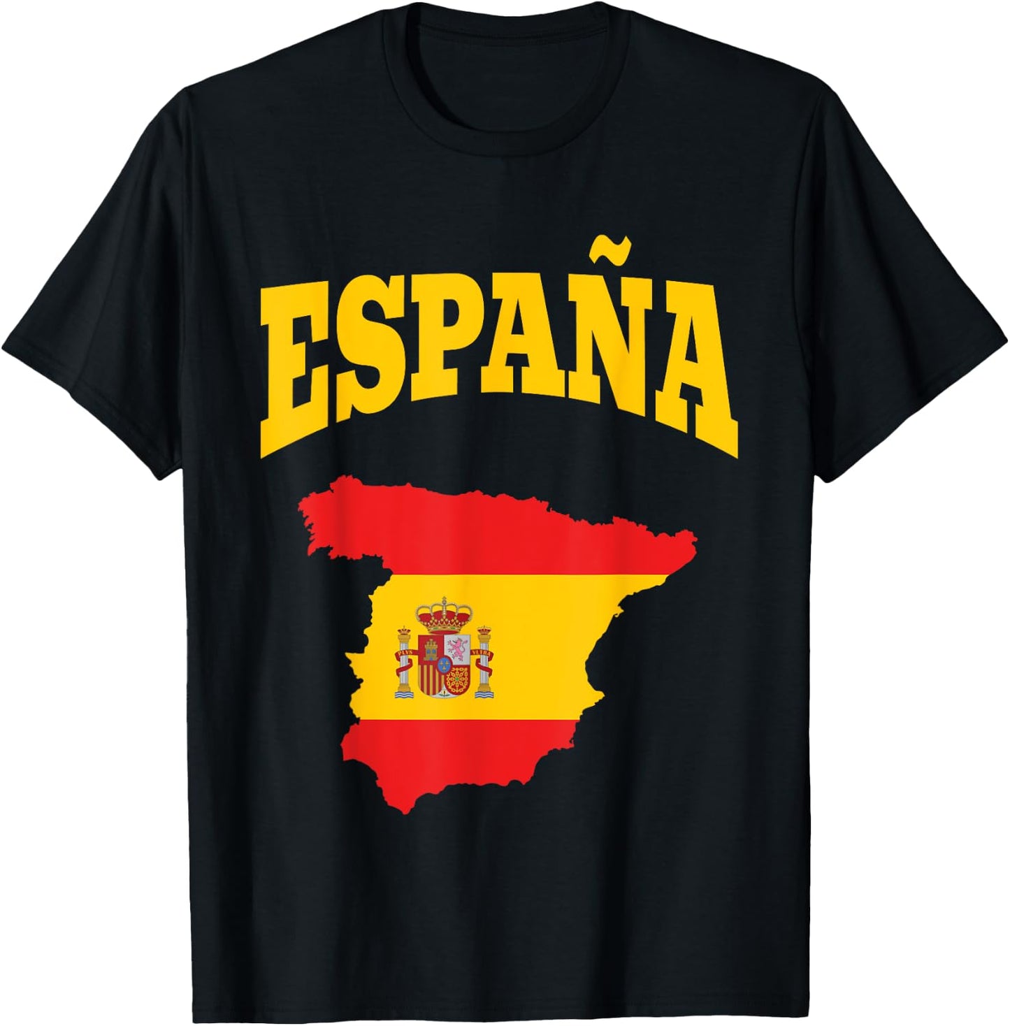 Spain Map Spanish Flag España Gift Spain Lovers Gift T-Shirt - T-Shirt | Black