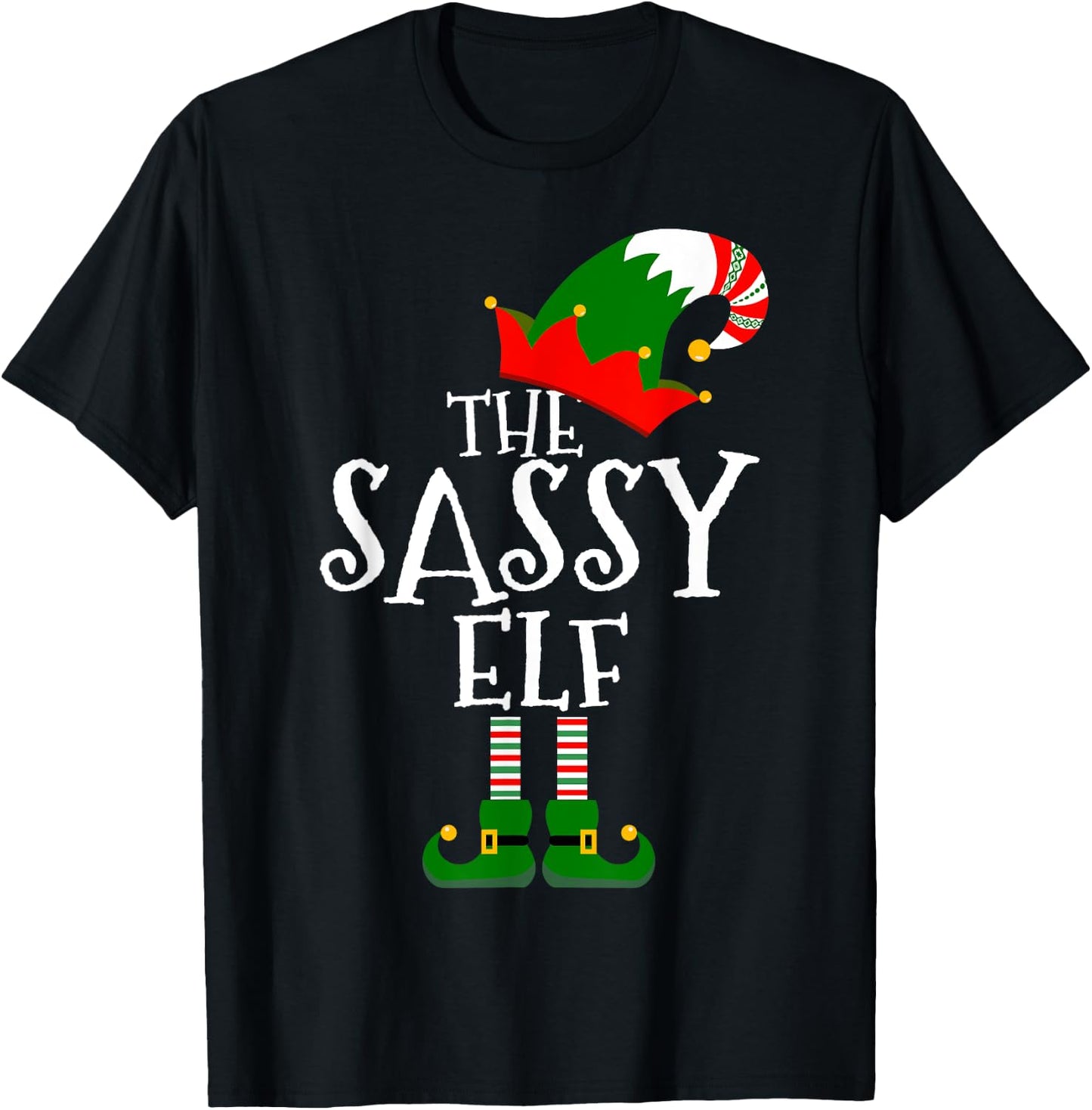 Funny The Sassy Elf Matching Family Group Gift Christmas T-Shirt - T-Shirt | Black
