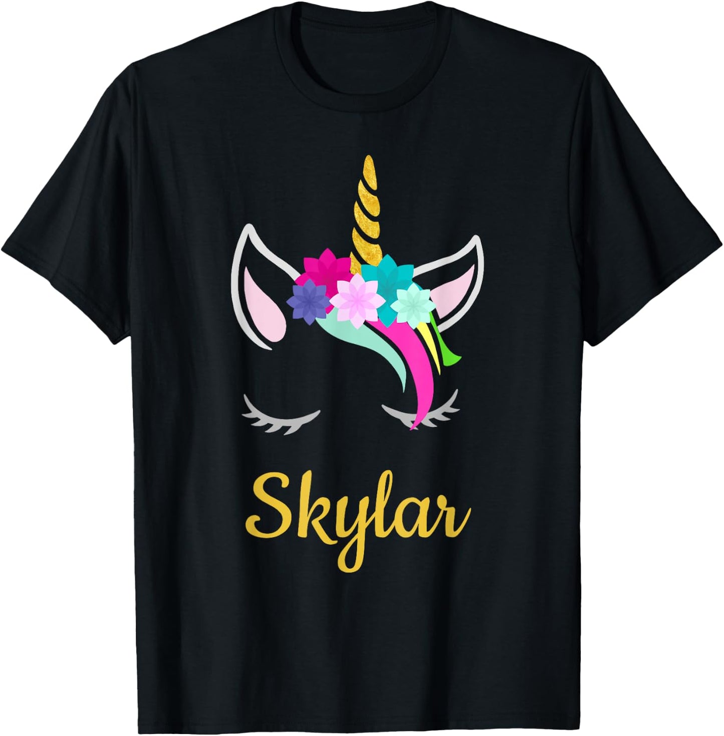 Skylar Unicorn Name Shirt for Skylar T-Shirt - T-Shirt | Black