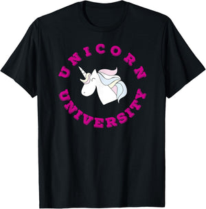 Unicorn University Cute Funny Cool T-Shirt - T-Shirt | Black