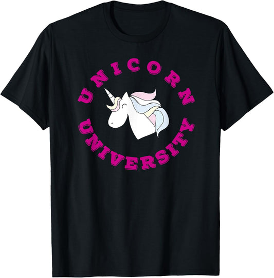 Unicorn University Cute Funny Cool T-Shirt - T-Shirt | Black