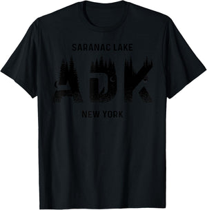 Saranac Lake Adirondack Mountains New York Souvenir T-Shirt - T-Shirt | Black