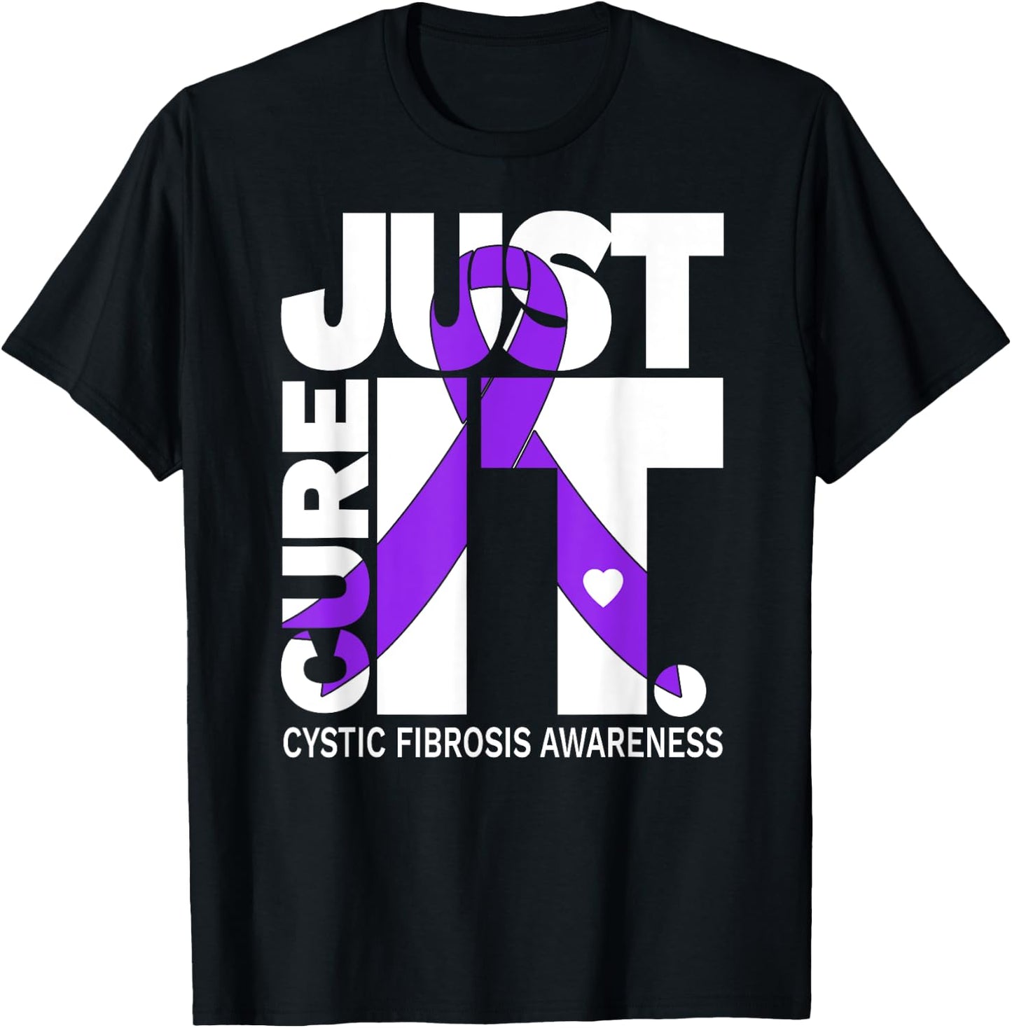 Just Cure Cystic Fibrosis Awareness Ribbon T-Shirt - T-Shirt | Black