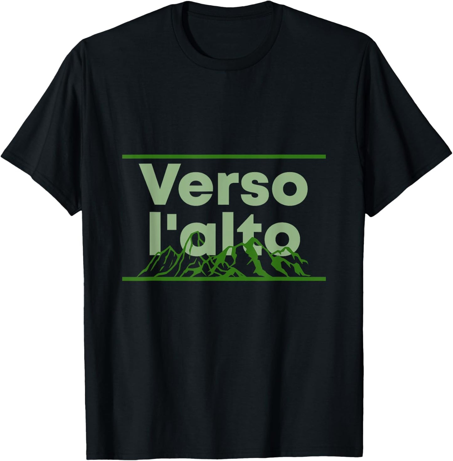 Verso l'alto Motivational Catholic Print T-Shirt - T-Shirt | Black