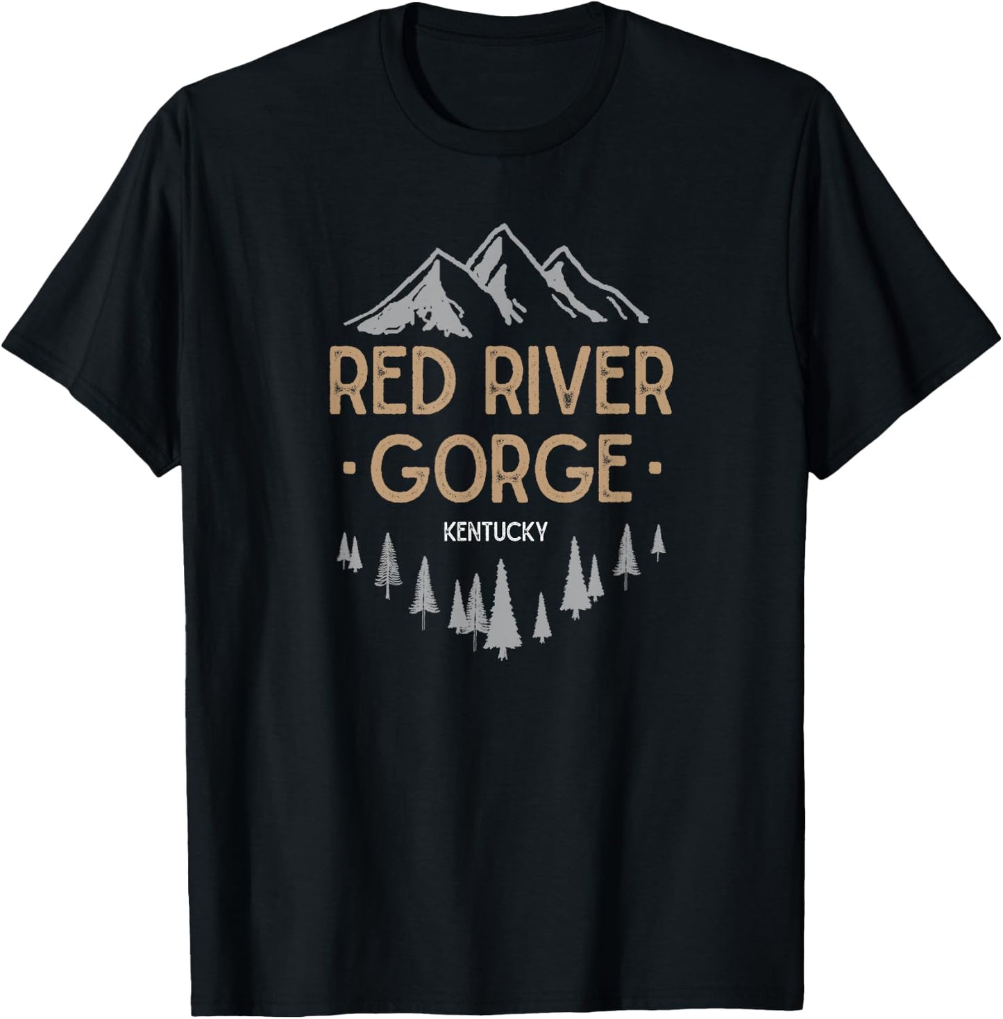 Red River Gorge T Shirt Kentucky KY Shirt Vintage Mountain T-Shirt - T-Shirt | Black